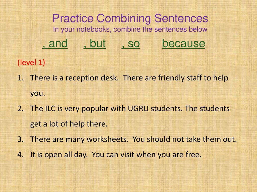 COMBINING SENTENCES comb ppt download